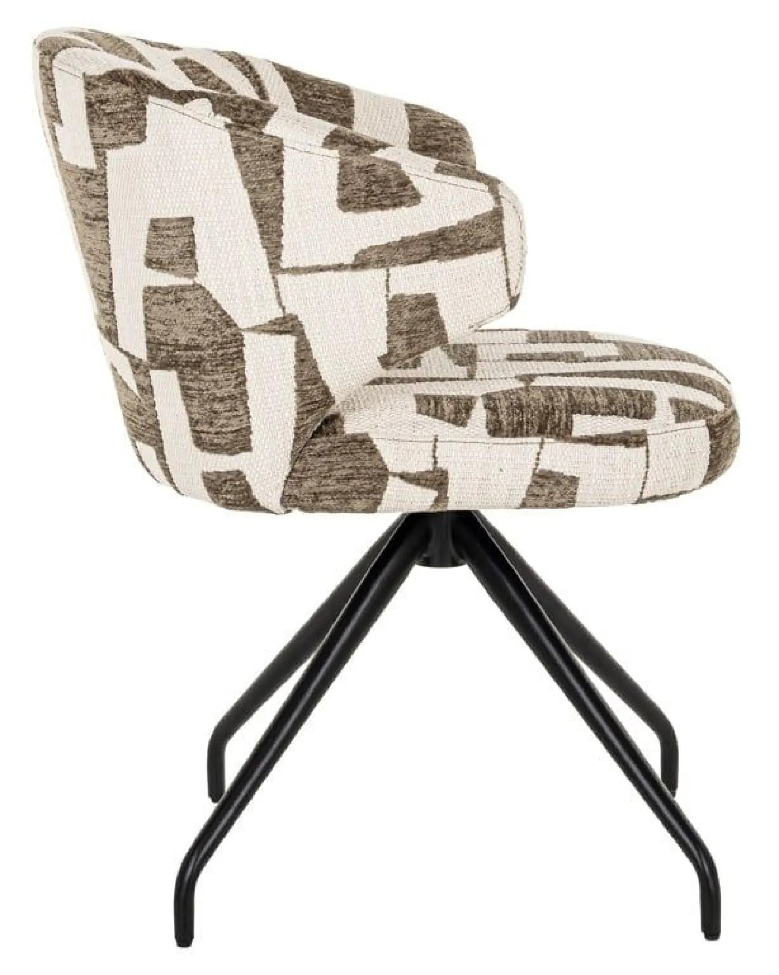 Milly Swivel Dining Chair - Moss Graffic, Fabric