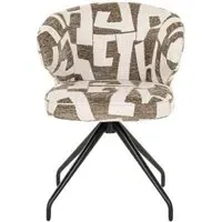 Milly Swivel Dining Chair - Moss Graffic, Fabric