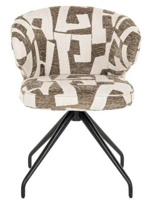 Milly Swivel Dining Chair - Moss Graffic, Fabric image