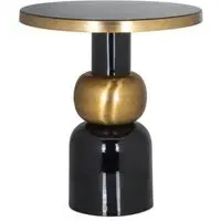 Mose Large Round Side Table - Gold, Black
