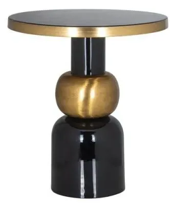 Mose Large Round Side Table - Gold, Black