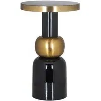 Mose Round Side Table - Gold, Black