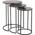 Nolan Set of 3 Round Side Tables - Gold, Aluminium
