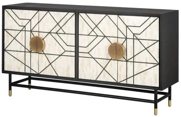 Novas 4 Door Sideboard - Black and White