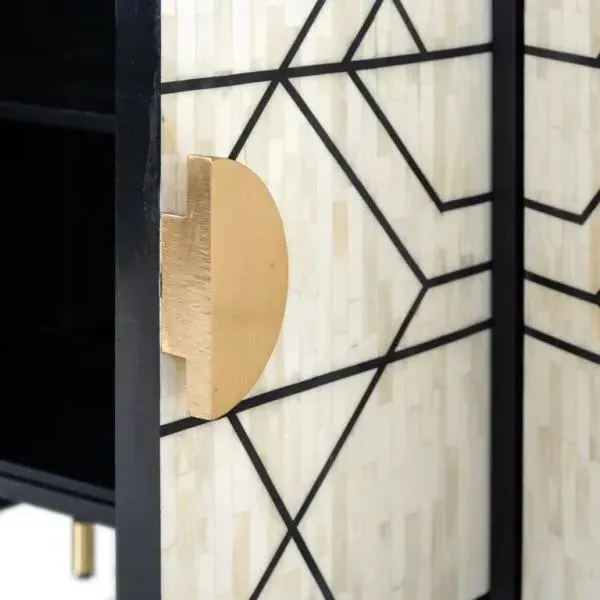 Novas 4 Door Sideboard - Black and White