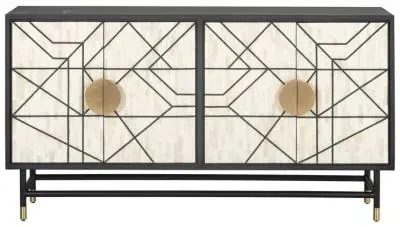 Novas 4 Door Sideboard - Black and White image