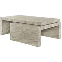 Novaz 2 Tier Coffee Table - White, Marble