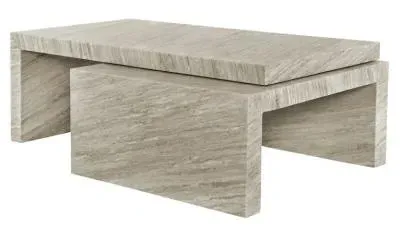 Novaz 2 Tier Coffee Table - White, Marble