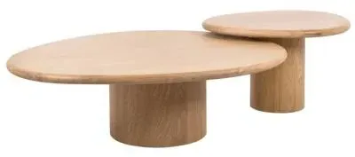 Oakley Curved 2 Tier Coffee Table - Natural Oak