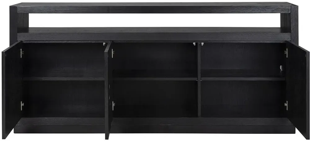 Oakura 3 Door Extra Large Sideboard - Black, Oak