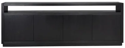 Oakura 4 Door Extra Large Sideboard - Black, Oak