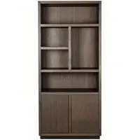 Oakura Bookcase with Cupboard - RH - Dark Oak