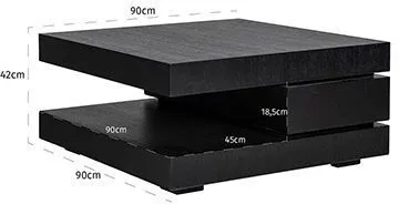 Oakura C Blok Coffee Table - Black, Oak