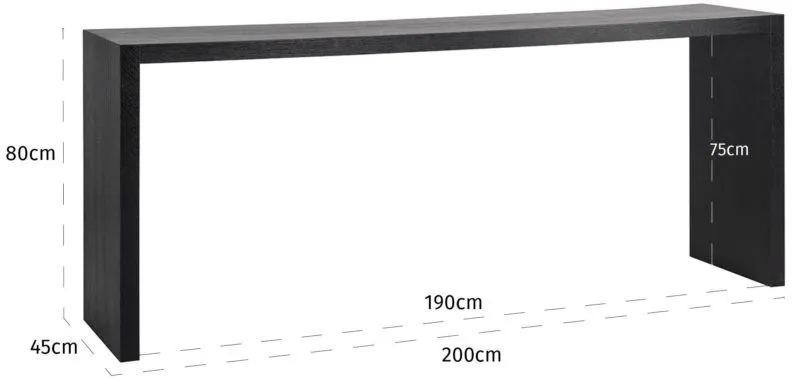 Oakura Console Table - Black, Oak