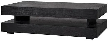 Oakura H Blok Coffee Table - Black, Oak