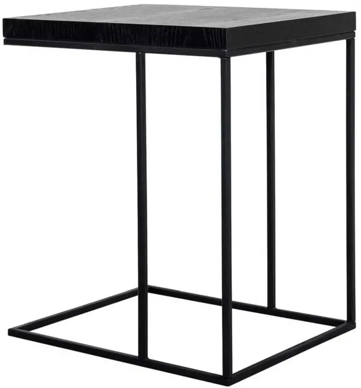 Oakura Sofa Side Table - Black, Oak