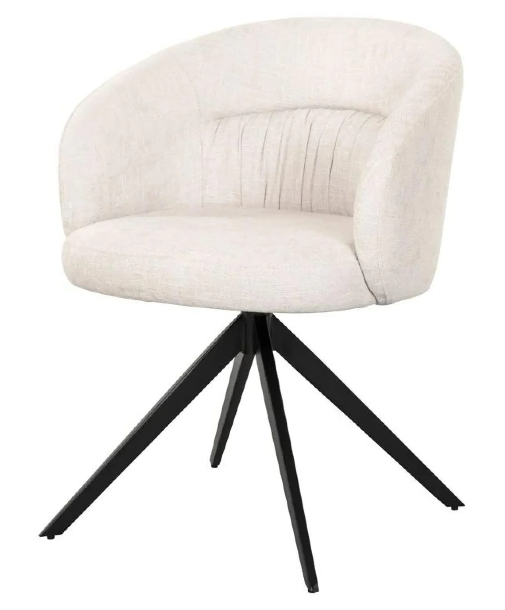 Olivia Swivel Dining Chair - White, Fabric