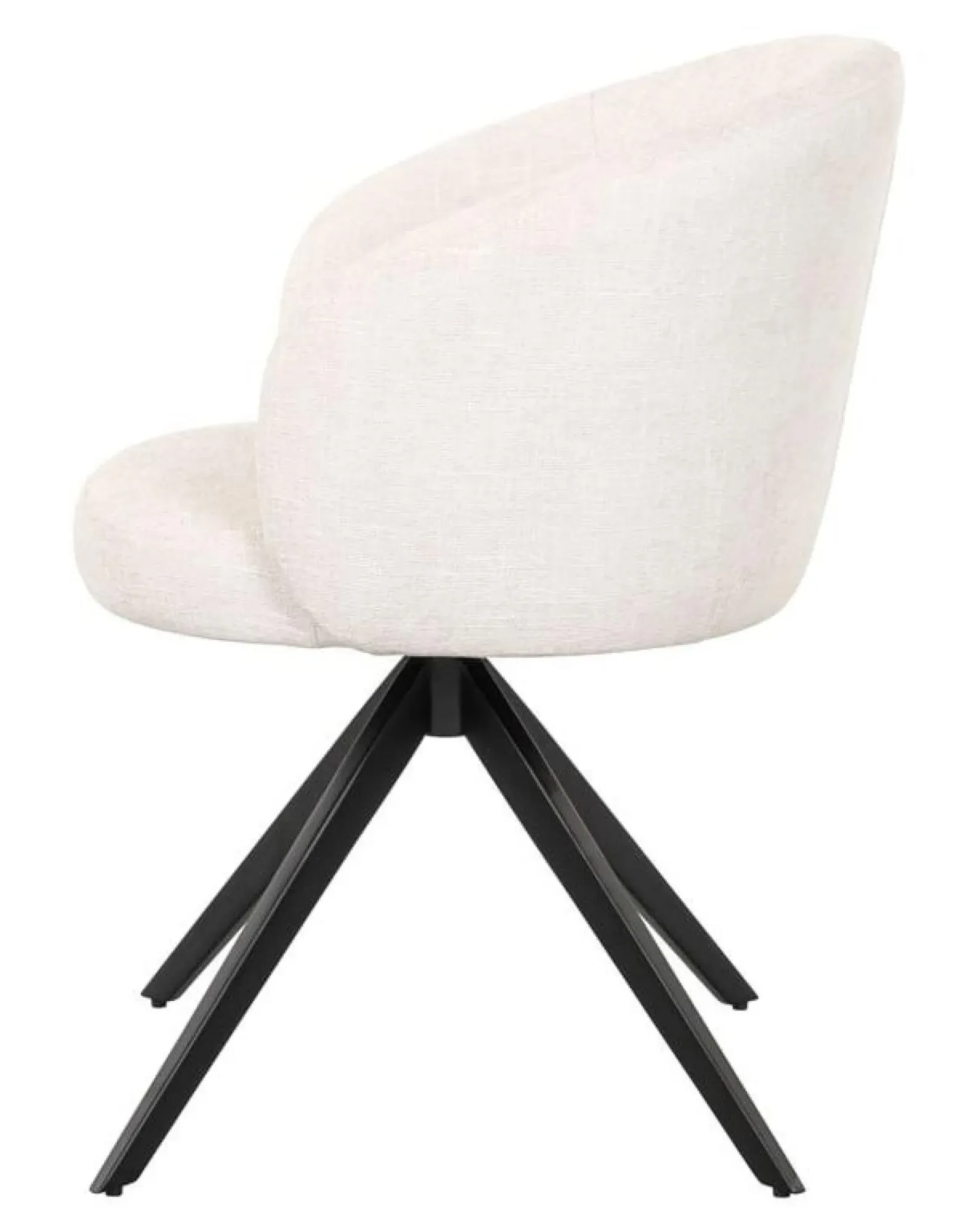 Olivia Swivel Dining Chair - White, Fabric