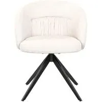 Olivia Swivel Dining Chair - White, Fabric