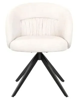 Olivia Swivel Dining Chair - White, Fabric image