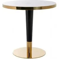 Osteria 2-Seater Round Dining Table with Gold Trim - White