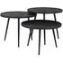 Oxford 3 Tier Round Coffee Tables - Black