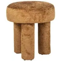 Pommery Fabric Pouffe - Brown