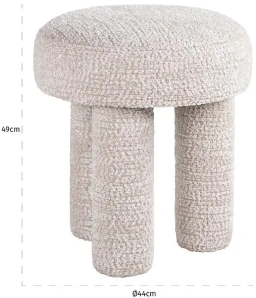 Pommery Fabric Pouffe - Cream