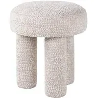 Pommery Fabric Pouffe - Cream