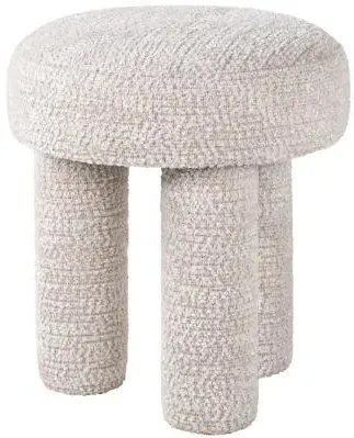 Pommery Fabric Pouffe - Cream