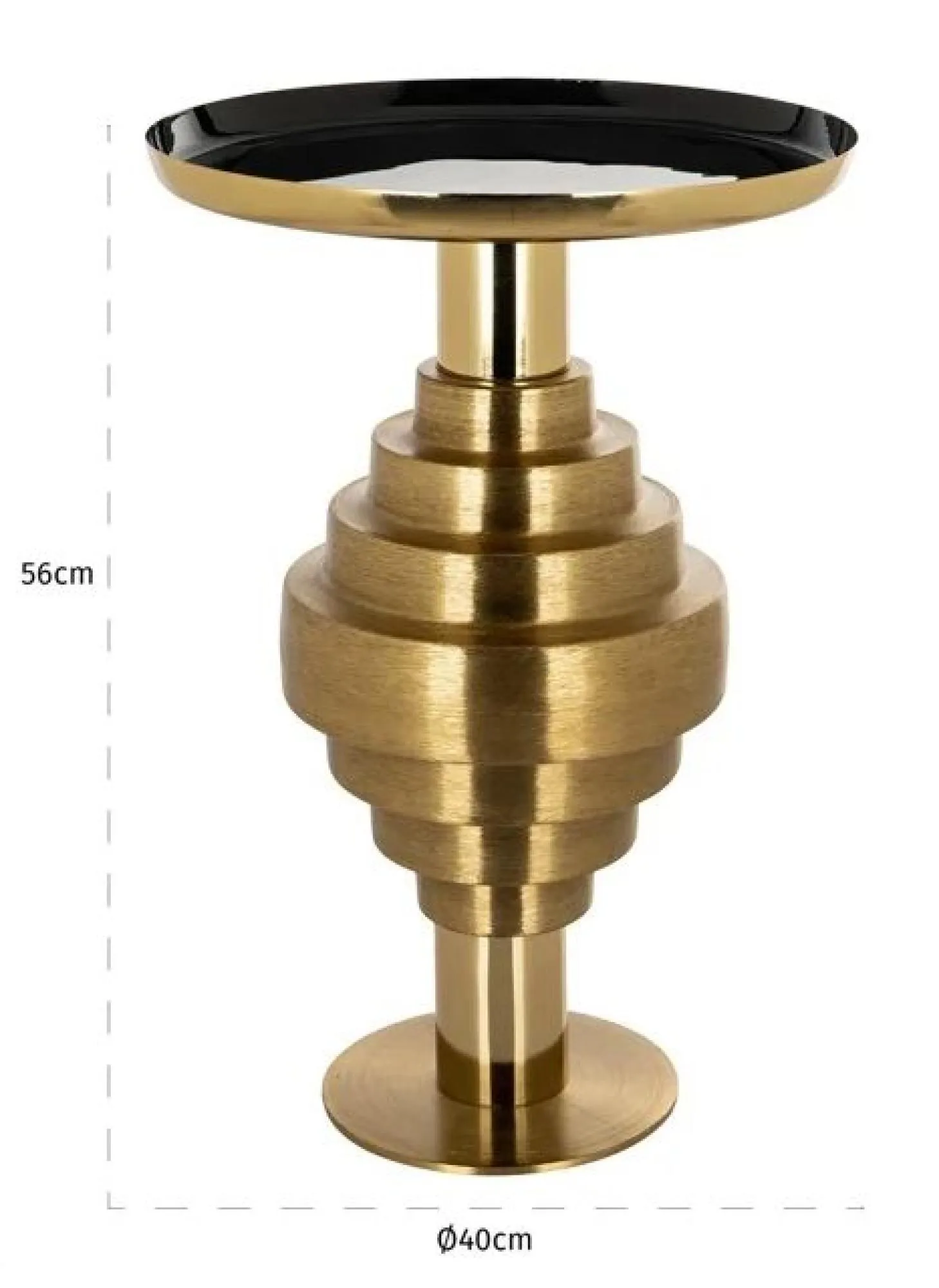 Renao Round End Table - Black, Gold