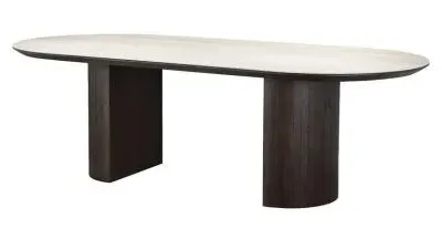 Ritz 10 Seater Pedestal Dining Table - Beige, Ceramic image