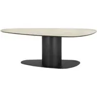 Ritz 8 Seater Pedestal Dining Table - Beige, Ceramic