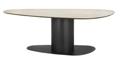 Ritz 8 Seater Pedestal Dining Table - Beige, Ceramic