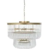 Romy Crystal Chandelier - Brushed Gold