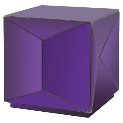 Shifra Mirror End Table - Purple
