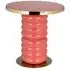 Shirin Round End Table with Gold Trim - Pink