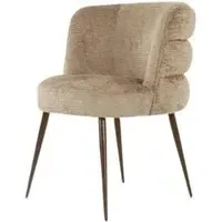 Stella Dining Chair with Black Legs - Beige, Fabric