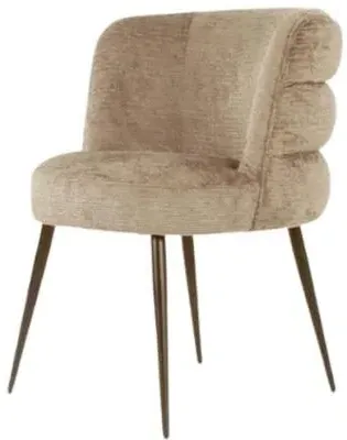 Stella Dining Chair with Black Legs - Beige, Fabric image