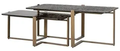 Sterling 2 Tier Coffee Table - Black, Glass