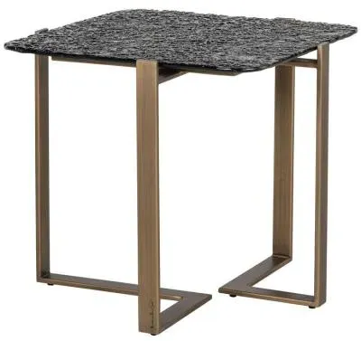 Sterling Square Side Table - Black Glass