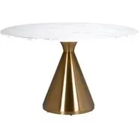 Tenille 4-Seater Round Dining Table - White, Marble