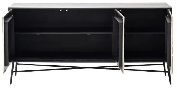 Tetro Large 3 Door Sideboard - Silver