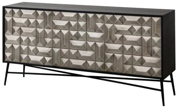 Tetro Large 3 Door Sideboard - Silver