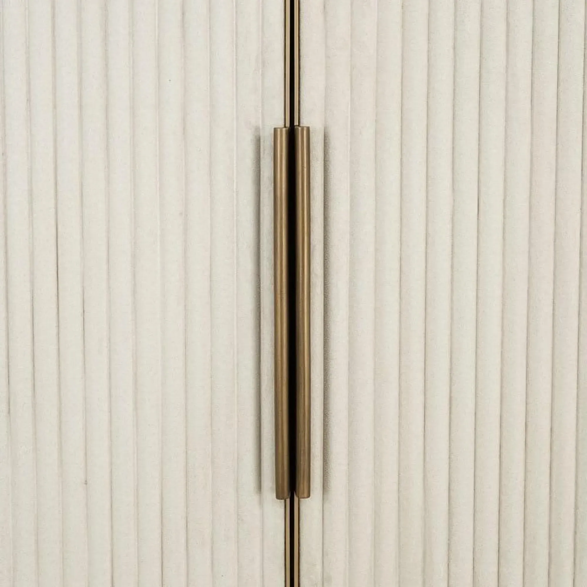 Tivoli 2 Door Arched Cabinet with Gold Trim - White