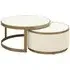 Tivoli 2-Tier Coffee Tables Set of 2 with Gold Trim - White
