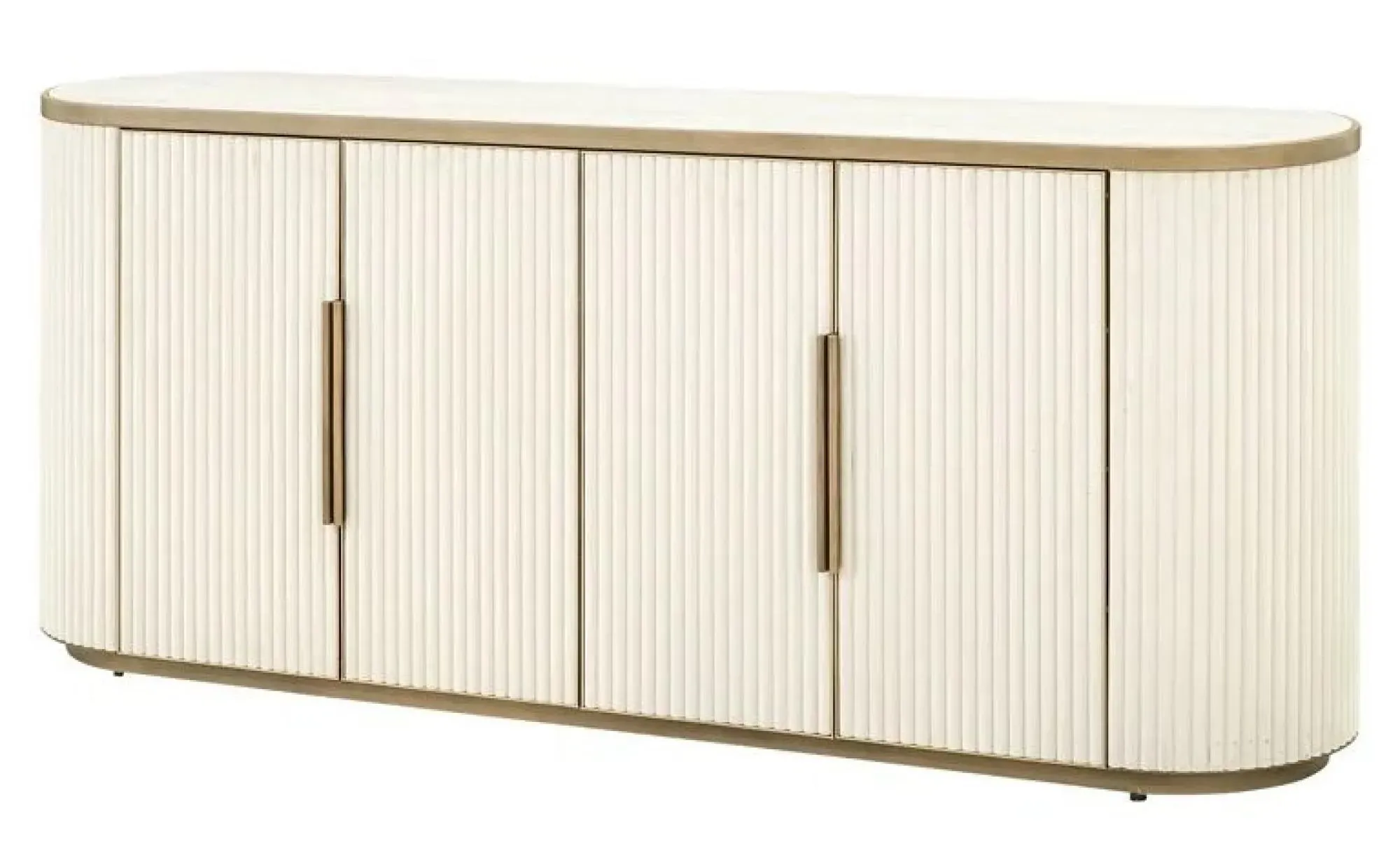 Tivoli Extra Large 4 Door Sideboard with Gold Trim - White