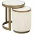 Tivoli Round End Tables Set of 2 with Gold Trim - White