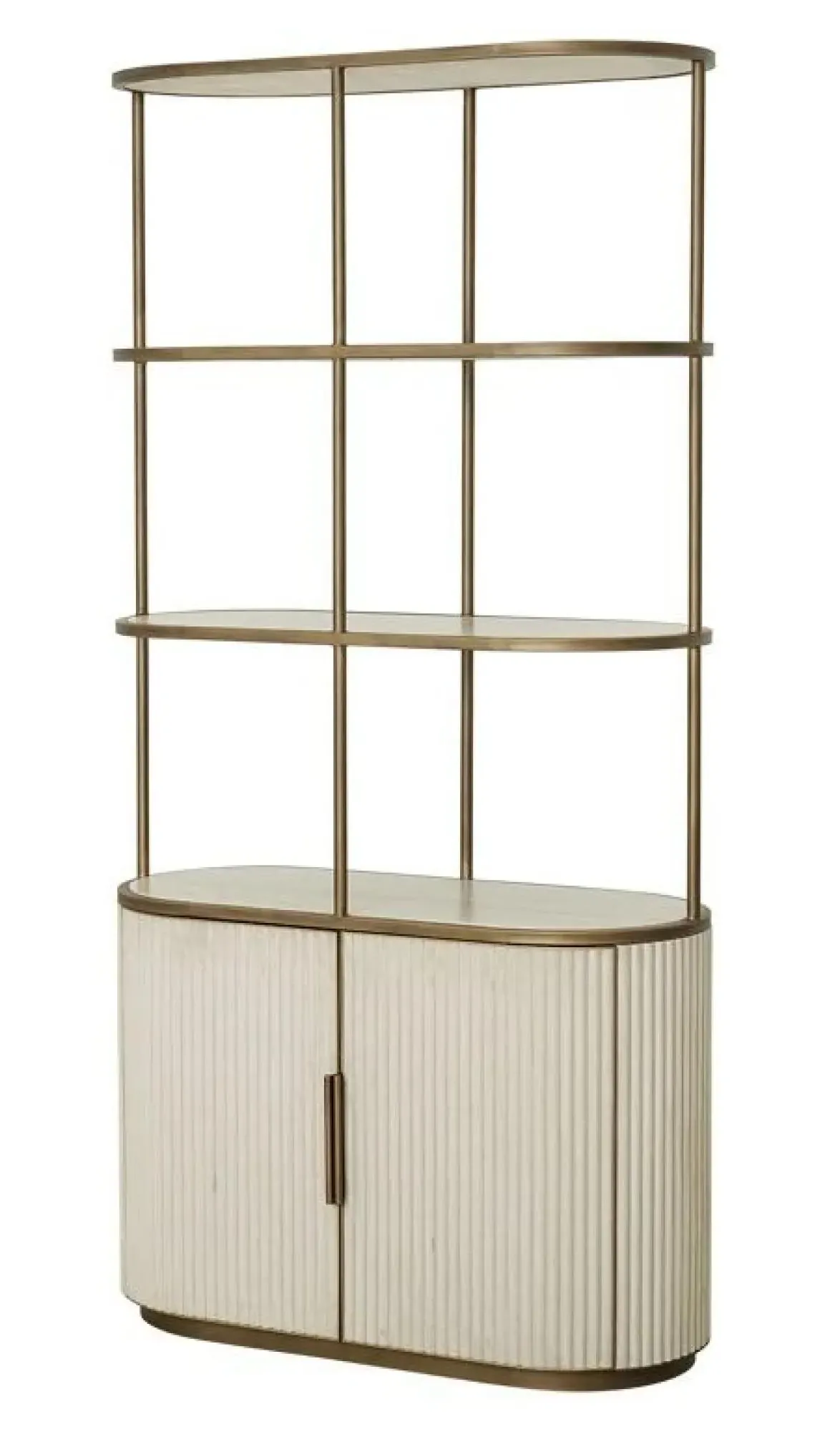 Tivoli Storage Shelving Unit with Gold Trim - White