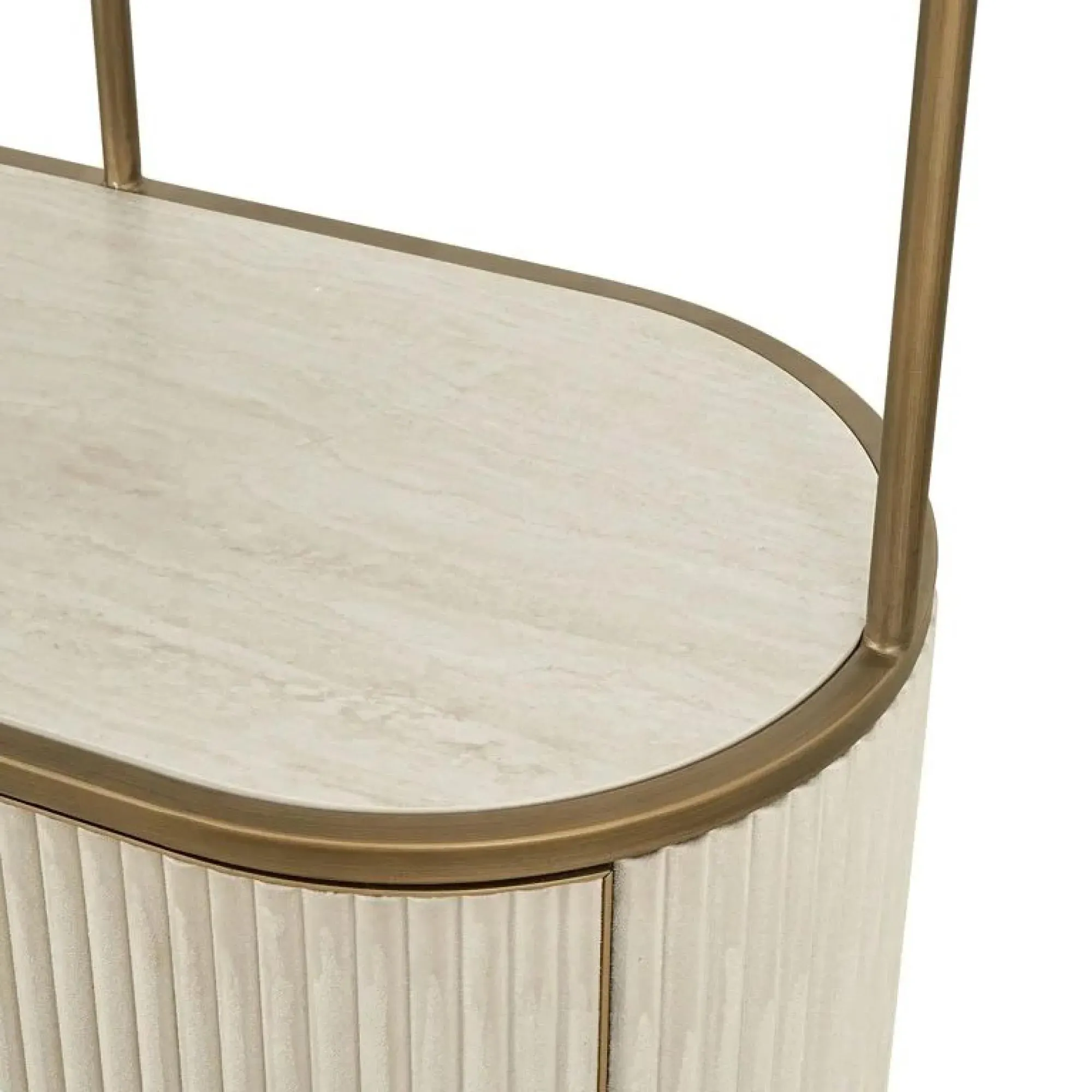 Tivoli Storage Shelving Unit with Gold Trim - White